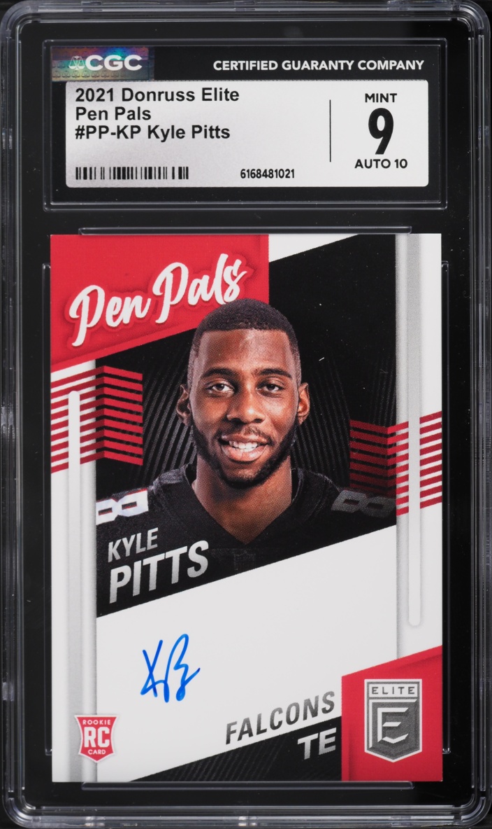 2021 Donruss Elite Pen Pals Kyle Pitts ROOKIE AUTO #PP-KP CGC 9 MINT