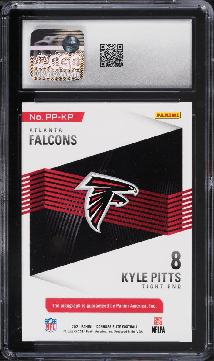2021 Donruss Elite Pen Pals Kyle Pitts ROOKIE AUTO #PP-KP CGC 9 MINT