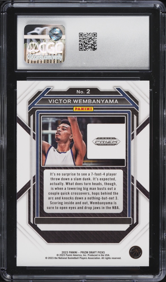 2023 Panini Prizm Draft Picks Victor Wembanyama ROOKIE #2 CGC 10 GEM MINT