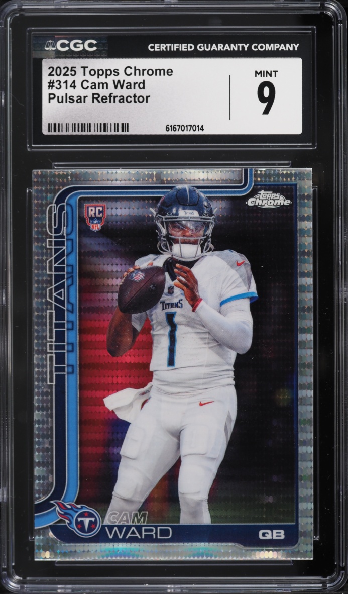 2025 Topps Chrome Pulsar Refractor Cam Ward ROOKIE #314 CGC 9 MINT