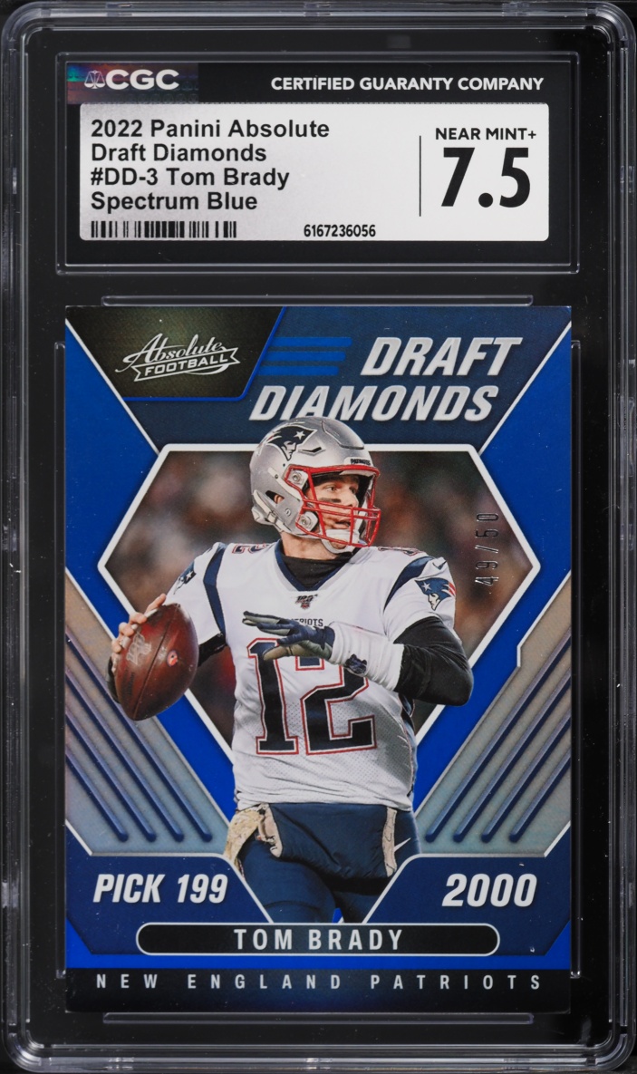 2022 Absolute Draft Diamonds Spectrum Blue Tom Brady /50 #DD-3 CGC 7.5 NRMT+