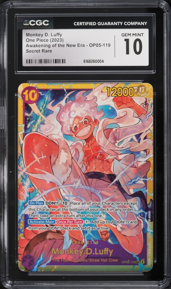 2023 One Piece Awakening Of The New Era SEC Monkey D. Luffy #OP05-119 CGC 10 GEM MINT