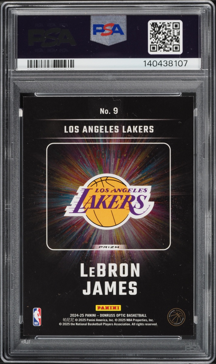 2024 Donruss Optic Lights Out Gold Fast Break LeBron James /10 #9 PSA 9 MINT