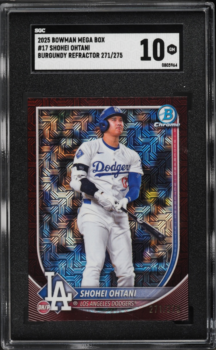 2025 Bowman Chrome Mega Box Burgundy Refractor Shohei Ohtani /275 #17 SGC 10 GEM MINT