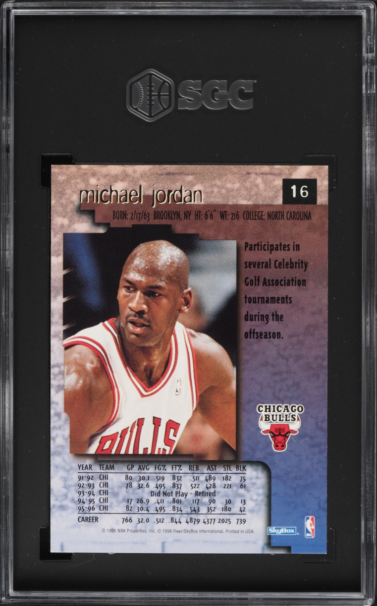 1996 Skybox Premium Michael Jordan #16 SGC 9 MINT