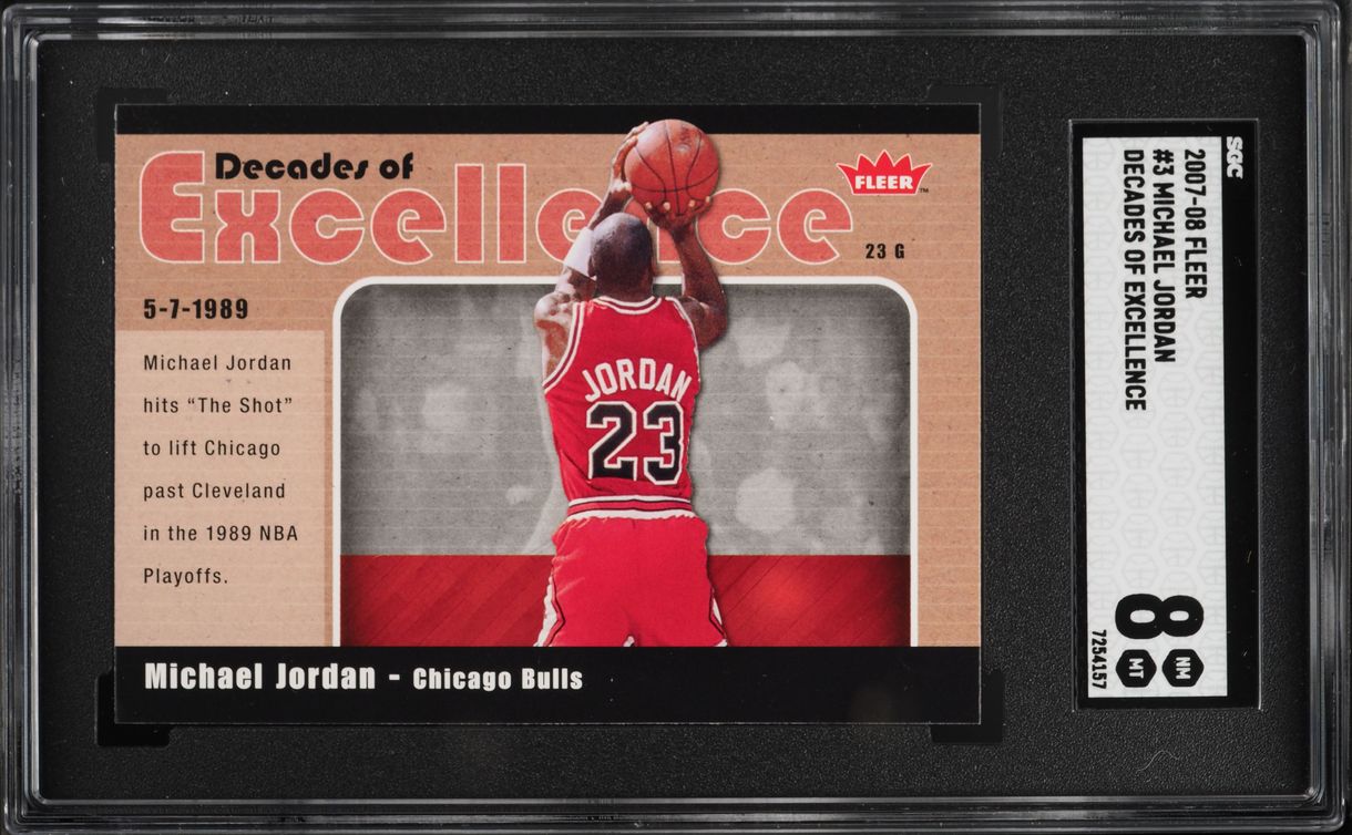 2007 Fleer Decades Of Excellence Michael Jordan #3 SGC 8 NM-MT