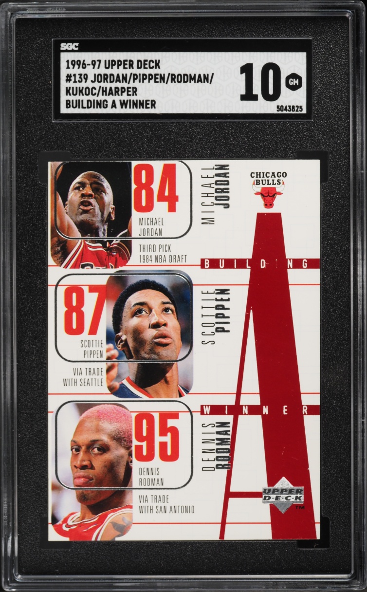 1996 Upper Deck Building A Winner Jordan Pippen Rodman Kukoc Harper #139 SGC 10 GEM MINT