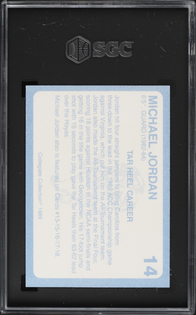 1989 Collegiate Collection North Carolina Michael Jordan #14 SGC 9 MINT