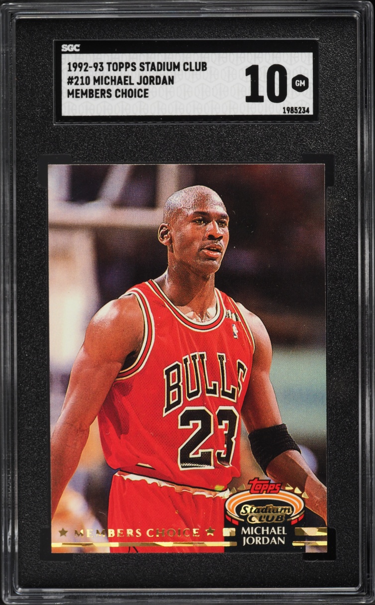 1992 Stadium Club Members Choice Michael Jordan #210 SGC 10 GEM MINT