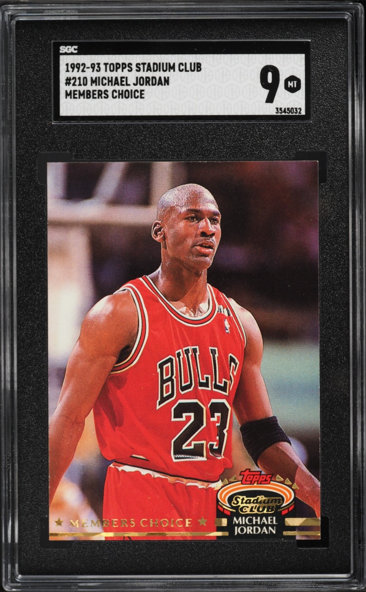 1992 Stadium Club Members Choice Michael Jordan #210 SGC 9 MINT