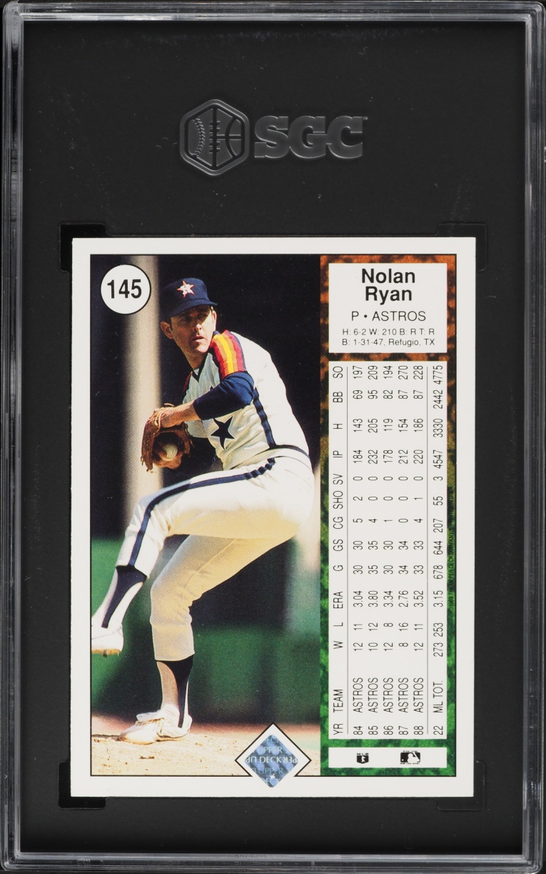 1989 Upper Deck Nolan Ryan #145 SGC 9 MINT