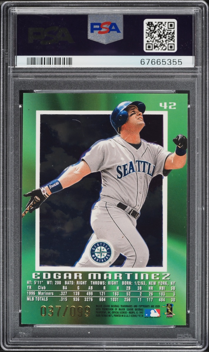 1997 Skybox E-X2000 Essential Credentials Edgar Martinez /99 #42 PSA 7 NRMT