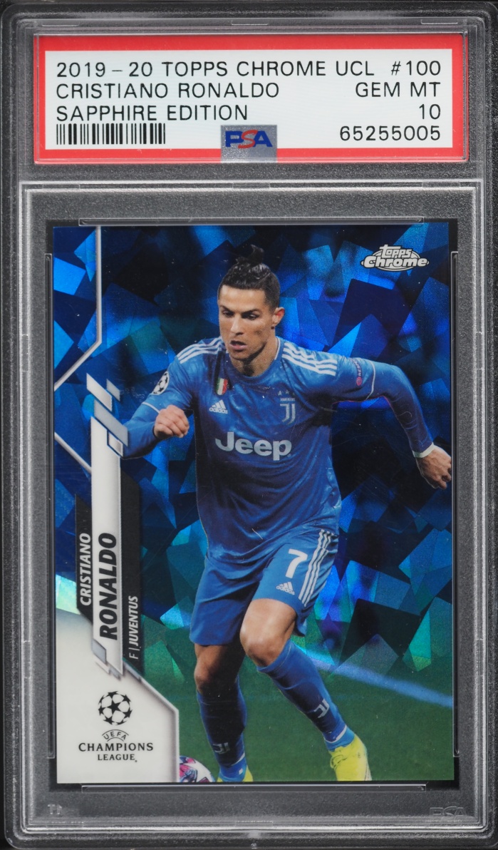 2019 Topps Chrome UEFA Sapphire Edition Cristiano Ronaldo #100 PSA 10 GEM MINT