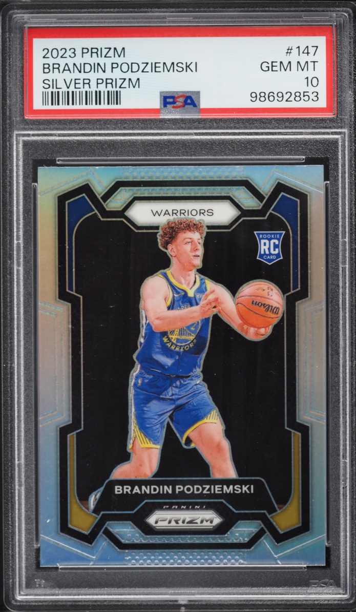 2023 Panini Prizm Silver Brandin Podziemski ROOKIE #147 PSA 10 GEM MINT