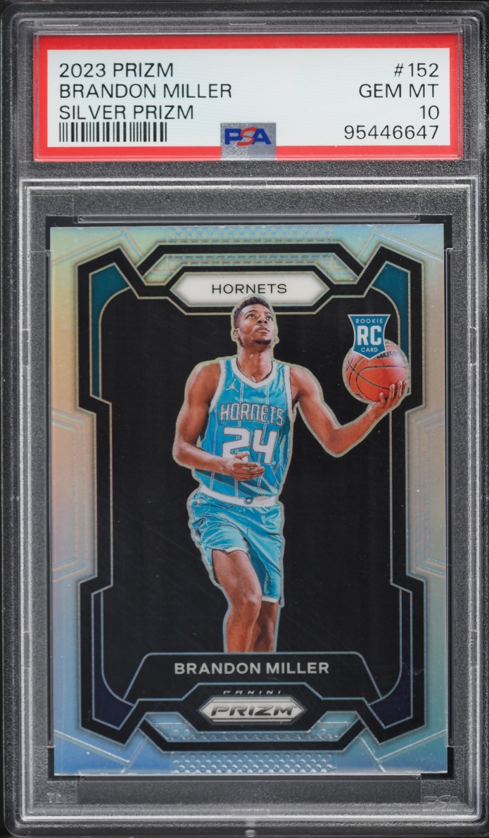 2023 Panini Prizm Silver Brandon Miller ROOKIE #152 PSA 10 GEM MINT