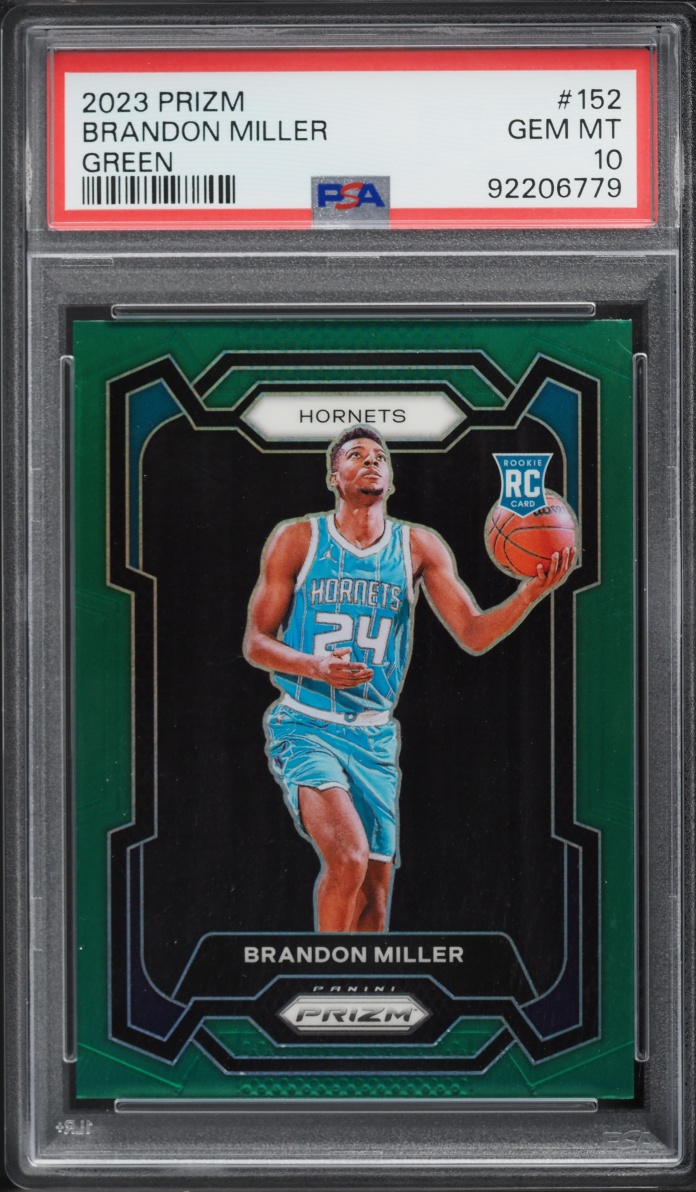 2023 Panini Prizm Green Brandon Miller ROOKIE #152 PSA 10 GEM MINT
