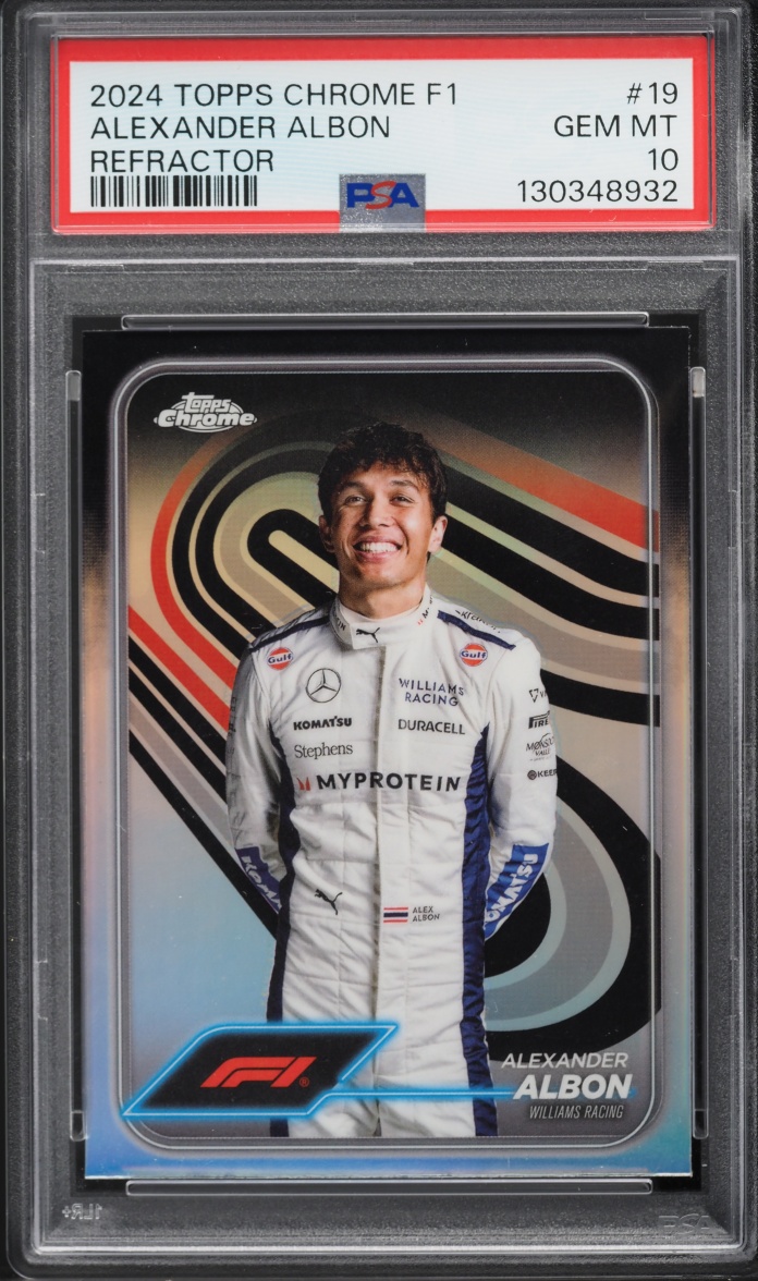 2024 Topps Chrome Formula 1 F1 Refractor Alexander Albon #19 PSA 10 GEM MINT