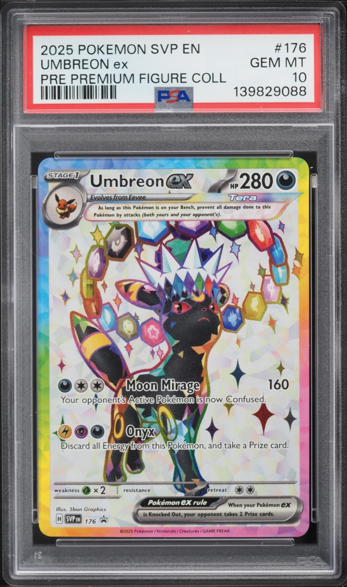 2025 Pokemon SV Promo Prismatic Evolutions Premium Figure Full Art Umbreon Ex #176 PSA 10 GEM