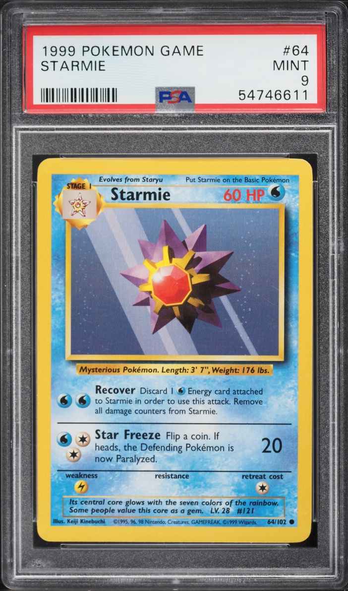 1999 Pokemon Base Set Starmie #64 PSA 9 MINT