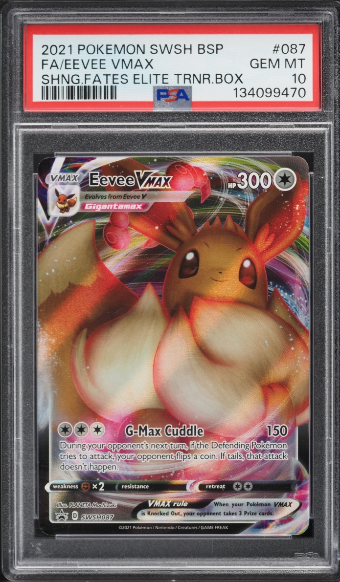 2021 Pokemon Sword & Shield Promo Shining Fates ETB Full Art Eevee VMAX #87 PSA 10 GEM MINT