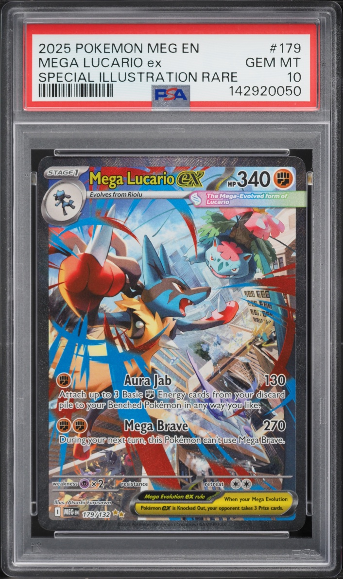 2025 Pokemon Mega Evolution SIR Mega Lucario Ex #179 PSA 10 GEM MINT