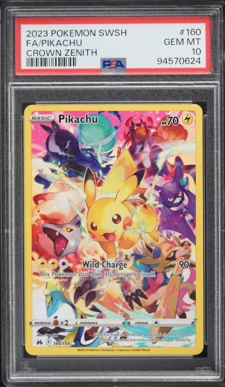 2023 Pokemon Sword & Shield Crown Zenith SEC Pikachu #160 PSA 10