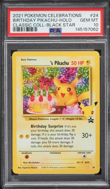 2021 Pokemon SWSH Promo Celebrations Classic Holo Birthday Pikachu