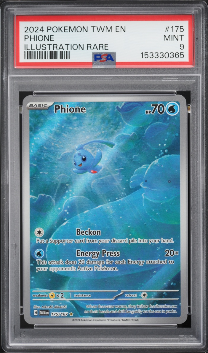 2024 Pokemon Scarlet & Violet Twilight Masquerade IR Phione #175 PSA 9 MINT