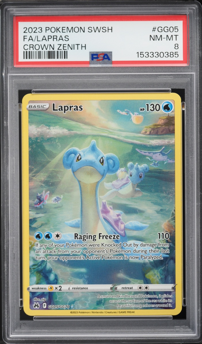 2023 Pokemon Sword & Shield Crown Zenith Alt Art Lapras #GG05 PSA 8 NM-MT