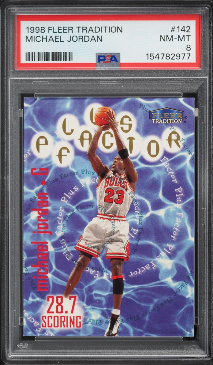 1998 Fleer Tradition Plus Factor Michael Jordan #142 PSA 8 NM-MT