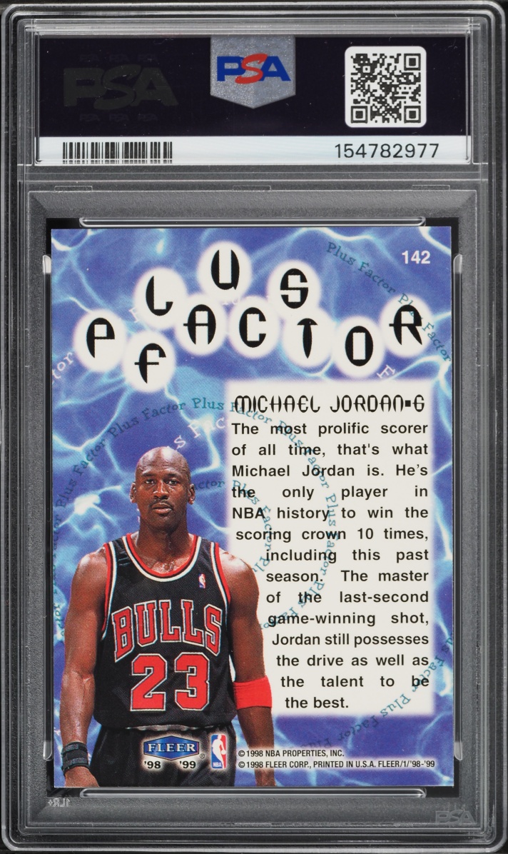 1998 Fleer Tradition Plus Factor Michael Jordan #142 PSA 8 NM-MT
