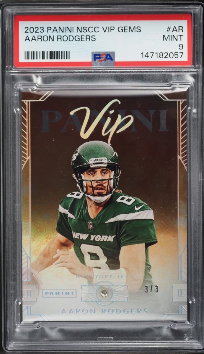 2023 Panini National VIP Gems Aaron Rodgers 3/3 #AR PSA 9 MINT