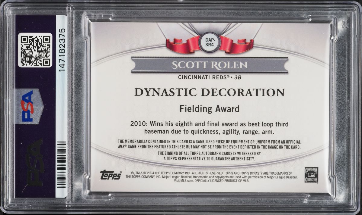 2024 Topps Dynasty Silver Scott Rolen PATCH AUTO 5/5 #DAPSR4 PSA 9 MINT