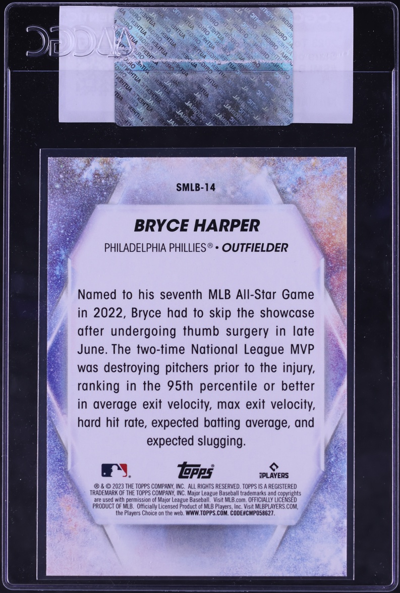 2023 Topps Stars Of MLB Bryce Harper #SMLB-14 CGC AUTH