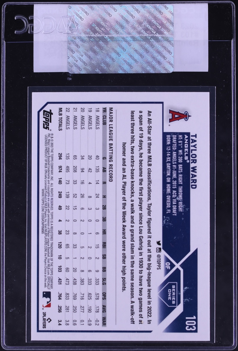 2023 Topps Rainbow Foil Taylor Ward #103 CGC AUTH