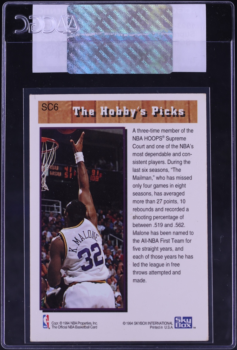 1993 Hoops Supreme Court Karl Malone #SC6 CGC AUTH