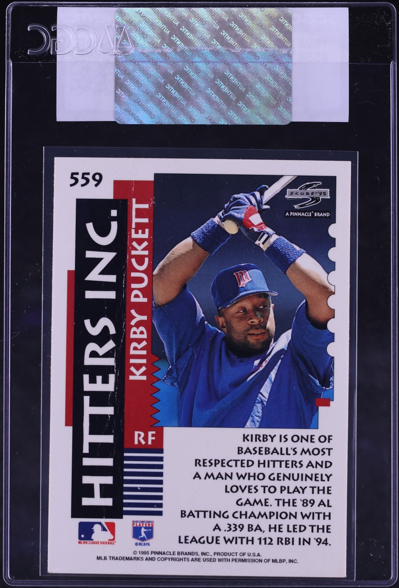 1995 Score Kirby Puckett #559 CGC AUTH
