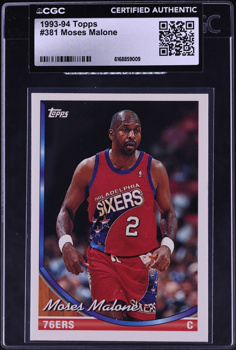1993 Topps Moses Malone #381 CGC AUTH