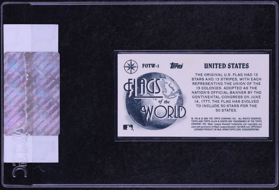 2024 Topps Allen & Ginter Flags Of The World Mini United States #FOTW-1 CGC AUTH