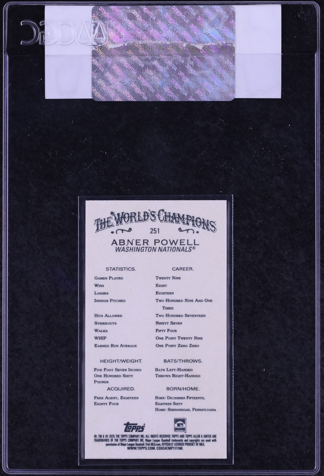 2025 Topps Allen & Ginter Mini Abner Powell #251 CGC AUTH