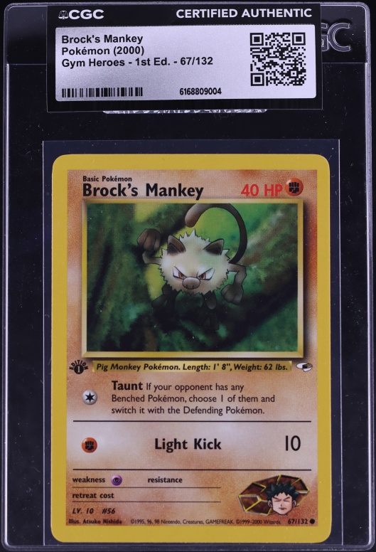 1995 mankey pokemon card value Jungle 1st Edition #55 CGC 9 Evolves from null Type 2000 Pokemon Gym Heroes 1st