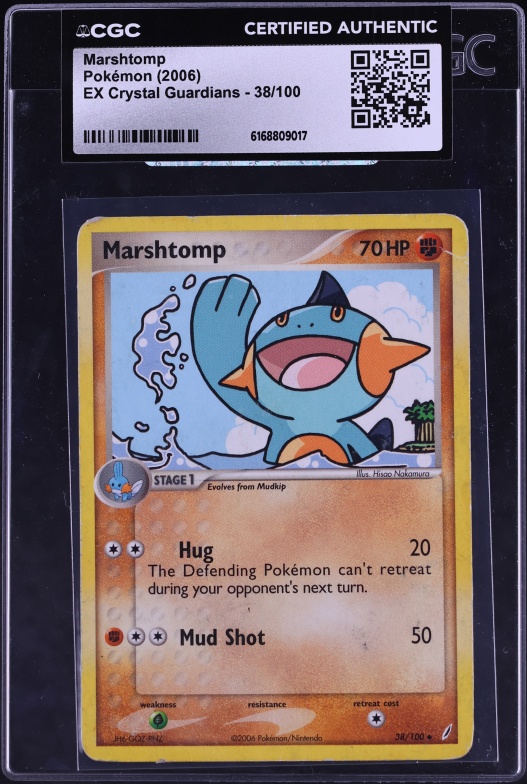 2006 Pokemon EX Crystal Guardians Marshtomp #38 CGC AUTH