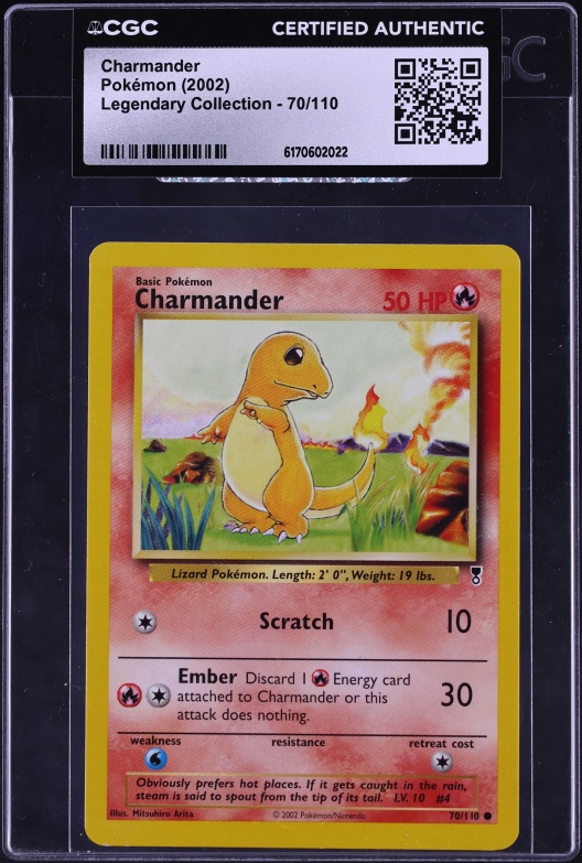 2002 charmander pokemon card 2002 Pokemon Expedition 97 Charmander-reverse Foil PSA 8 Graded Card