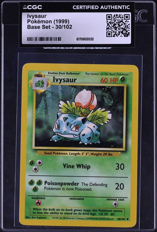 1999 Pokemon Base Set Shadowless 1st Edition Ivysaur #30 CGC 10 GEM MINT on  Fanatics Collect