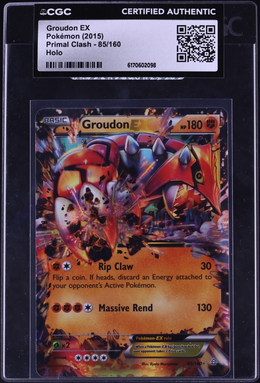 2015 Pokemon XY Primal Clash Holo Groudon EX #85 CGC AUTH