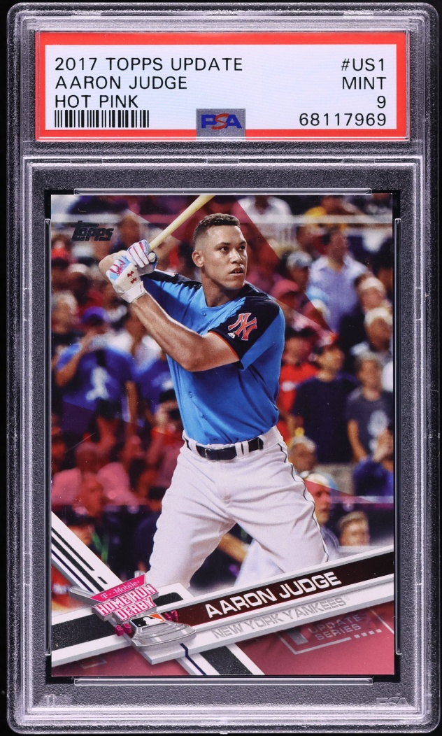 2017 Topps Update Hot Pink Aaron Judge ROOKIE /50 #US1 PSA 9 MINT