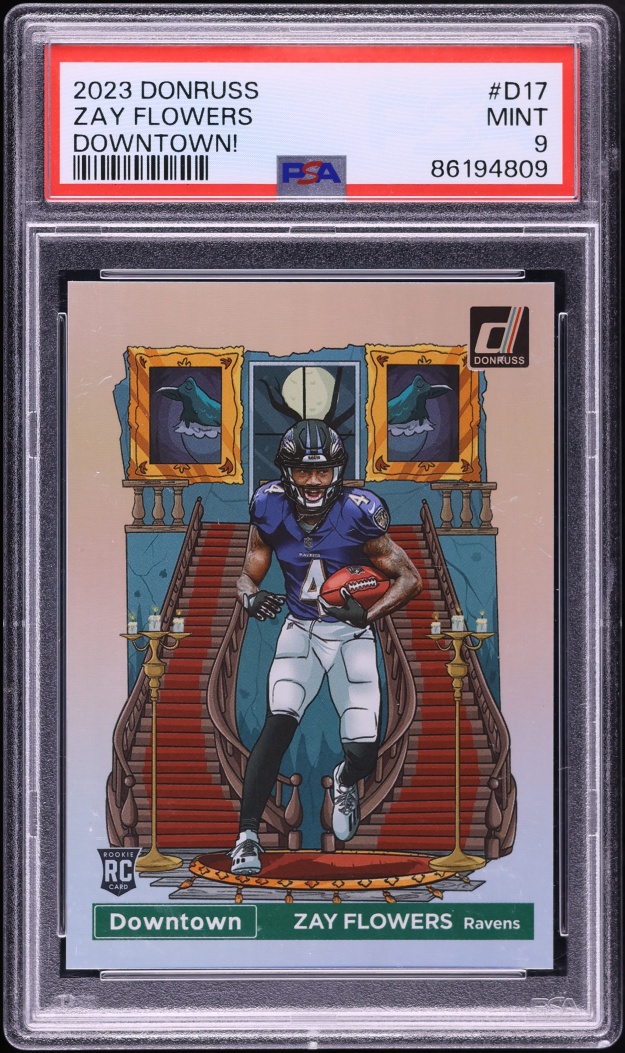 2023 Donruss Downtown Zay Flowers ROOKIE #D-17 PSA 9 MINT