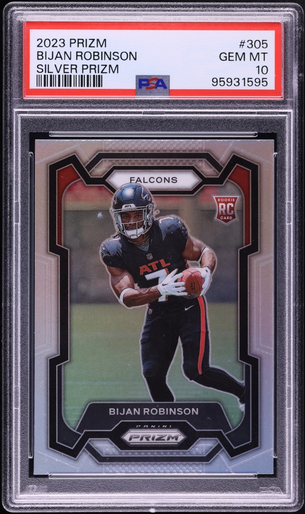 2023 Panini Prizm Silver Bijan Robinson ROOKIE #305 PSA 10 GEM MINT