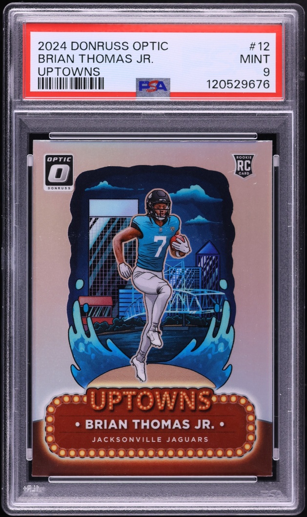 2024 Donruss Optic Uptowns Prizm Brian Thomas Jr. ROOKIE #12 PSA 9 MINT
