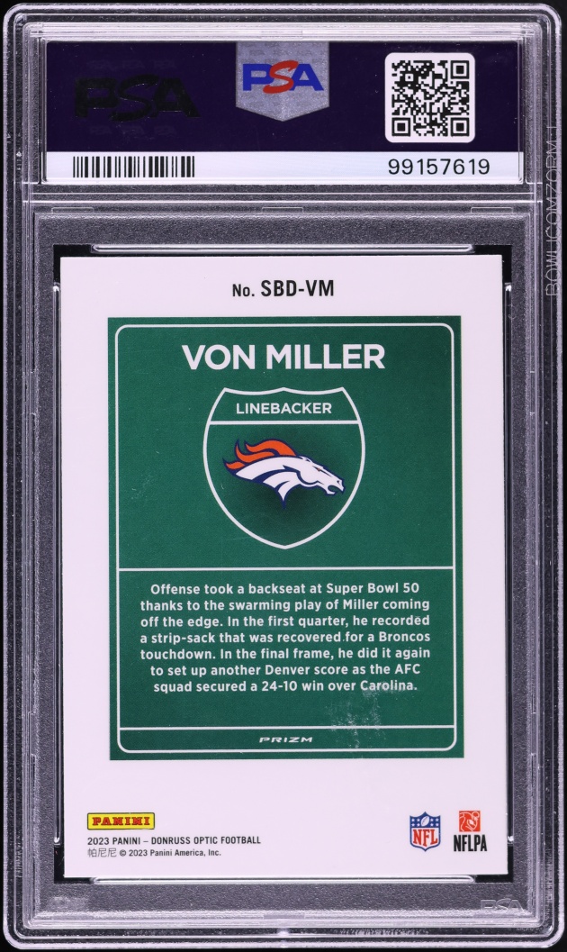 2023 Donruss Optic Super Bowl Downtown Von Miller #SBD-VM PSA 10 GEM MINT